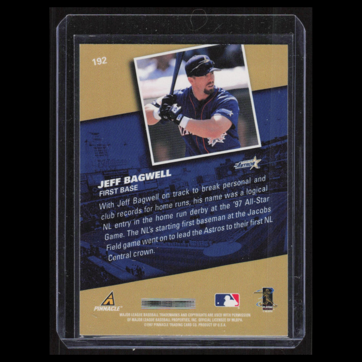 Jeff Bagwell #192 1997 Pinnacle Houston Astros Baseball Card MLB NM