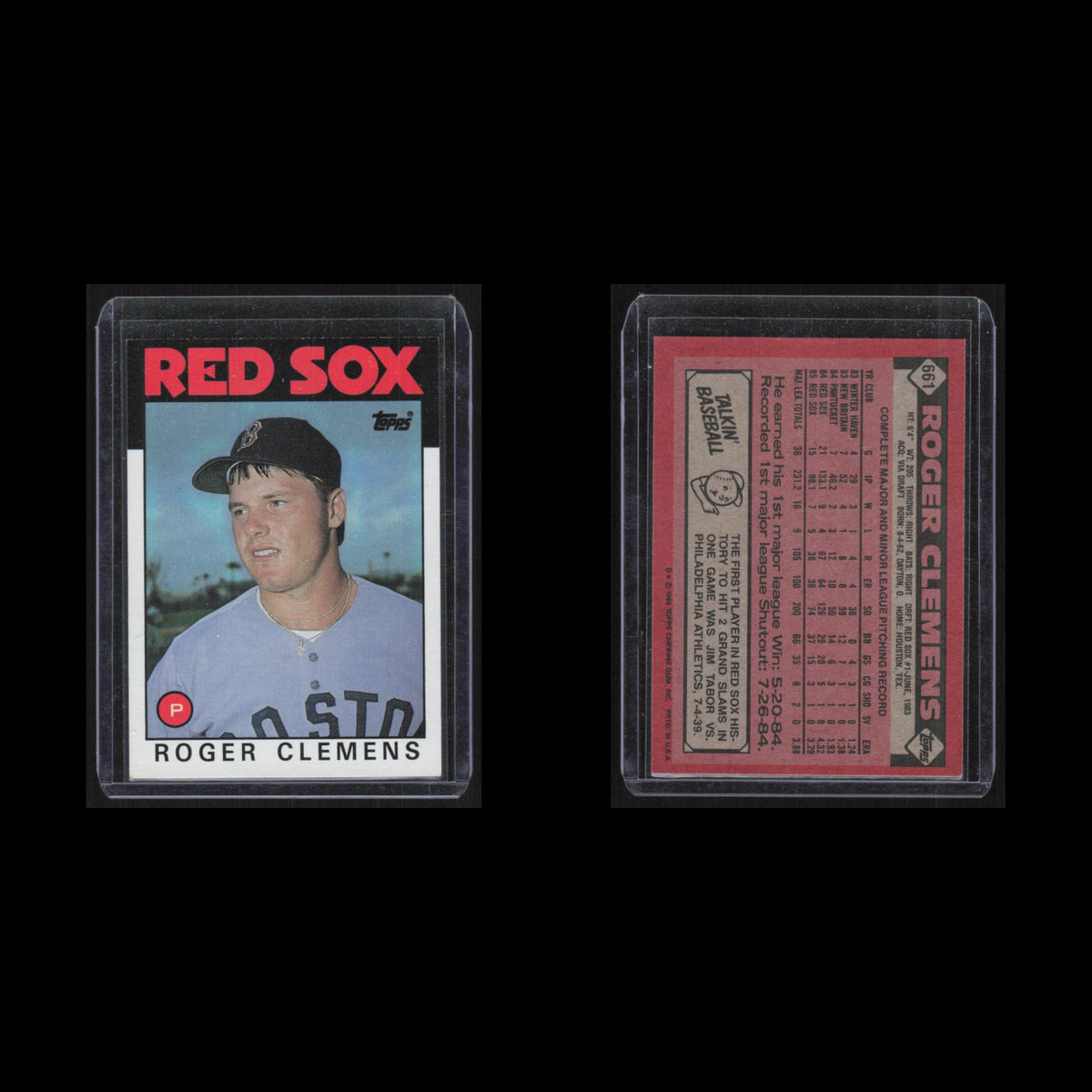 Roger Clemens #661 1986 Topps Boston Red Sox Baseball Card MLB NM
