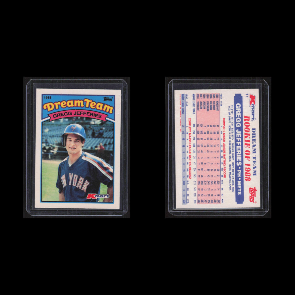 Gregg Jefferies #11 1989 Topps Kmart Dream Team New York Mets Baseball Card MLB