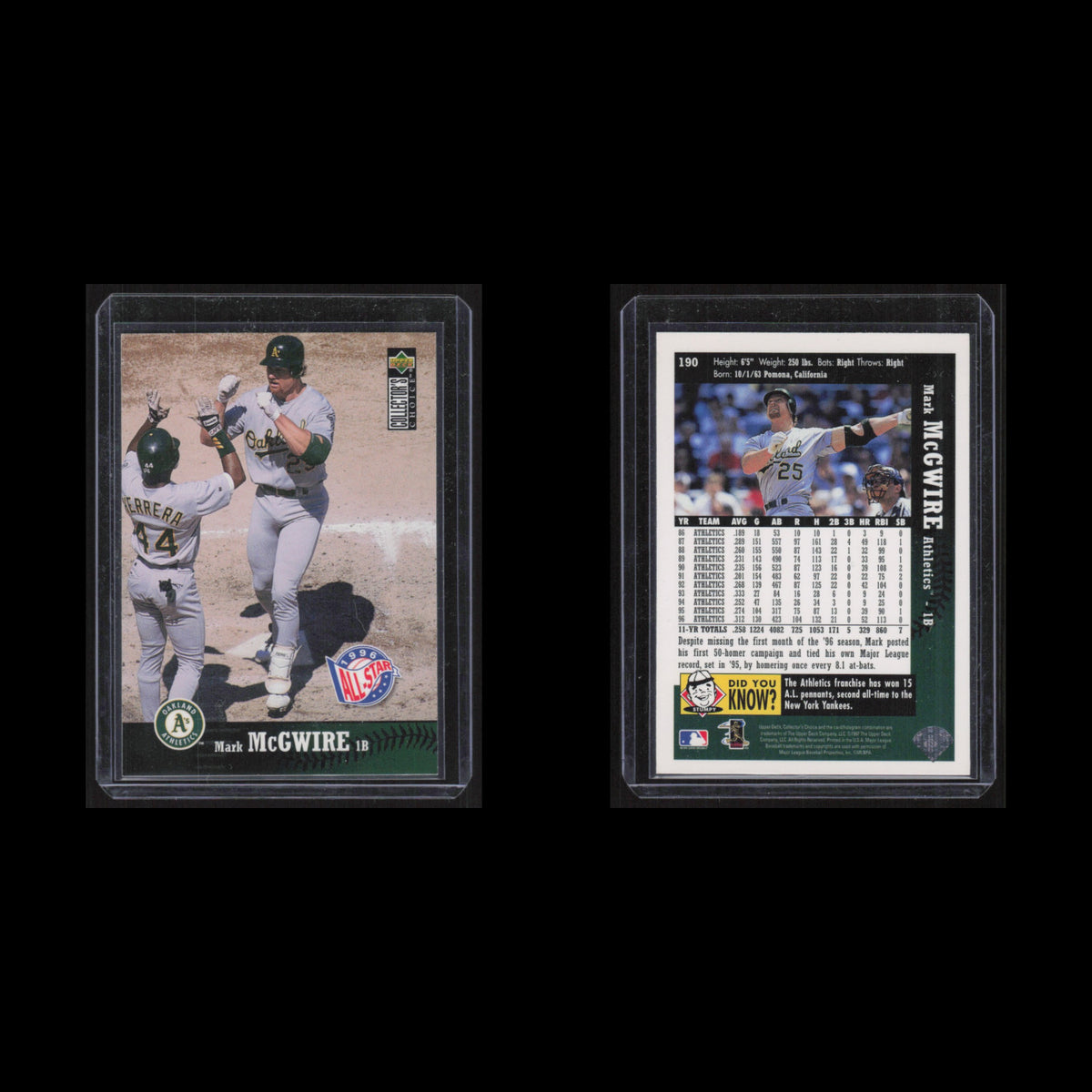 Mark McGwire #190 1997 Collectors Choice Oakland Athletics Baseball Card MLB NM