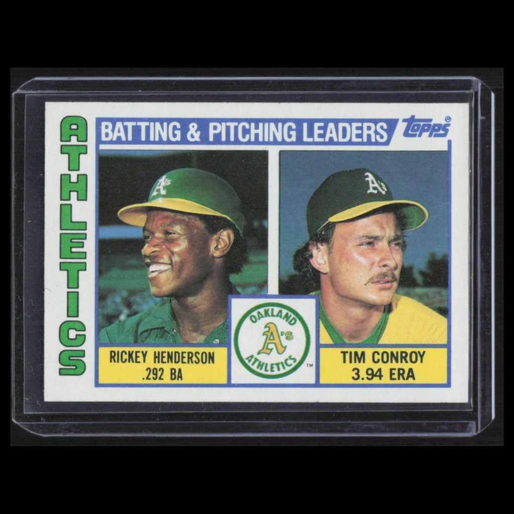 Rickey Henderson/Tim Conroy #156 1984 Topps Oakland Athletics Baseball Card MLB