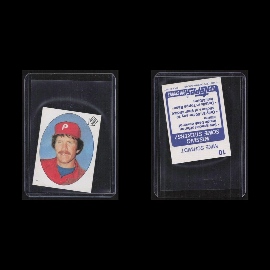 MIke Schmidt #10 1983 Topps Stickers Philadelphia Phillies Baseball Card MLB NM