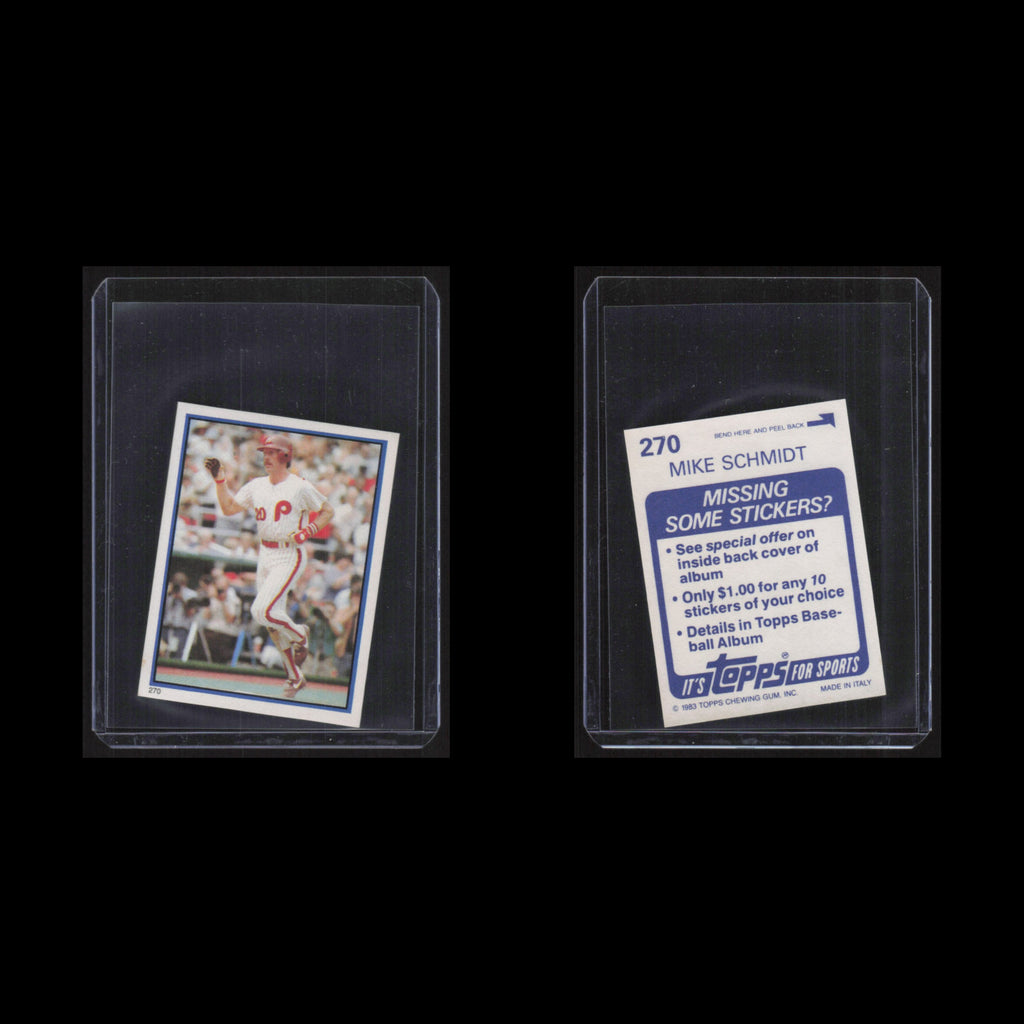 Mike Schmidt #270 1983 Topps Stickers Philadelphia Phillies Baseball Card MLB NM