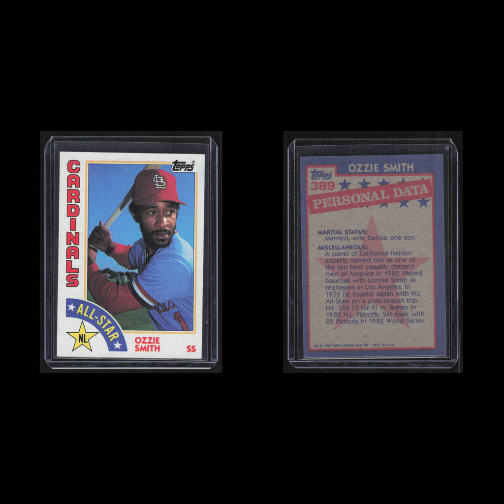 Ozzie Smith #389 1984 Topps St. Louis Cardinals Baseball Card MLB NM