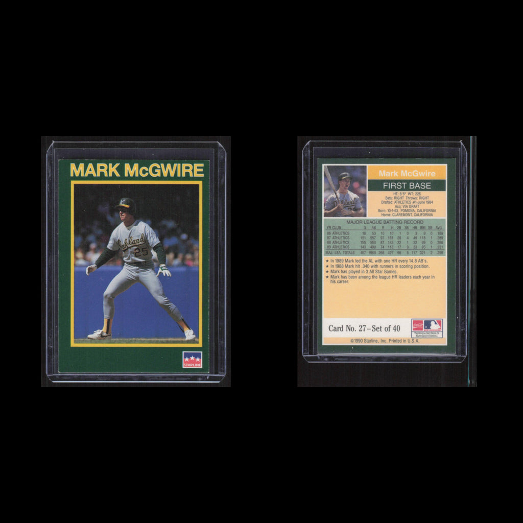 Mark McGwire #27 1990 Starline Oakland Athletics Baseball Card MLB NM