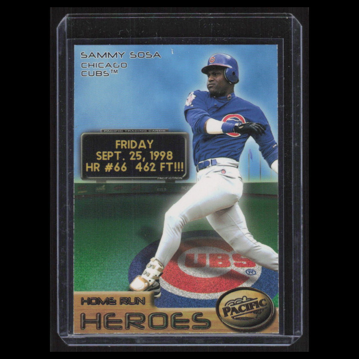 Sammy Sosa #2 1998 Pacific Home Run Heros Chicago Cubs Baseball Card MLB NM