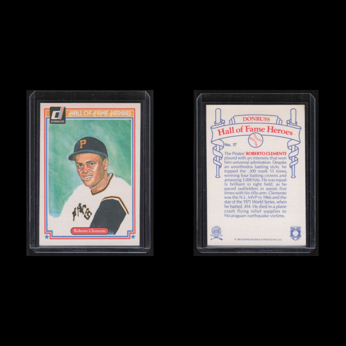 Roberto Clemente #17 1983 Donruss Hall of Fame Heroes Pittsburgh Pirates Card NM