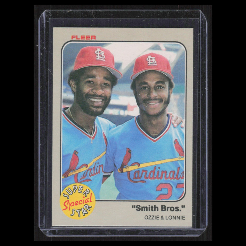 Ozzie Smith/Lonnie Smith #636 1983 Fleer St. Louis Cardinals Baseball Card MLB