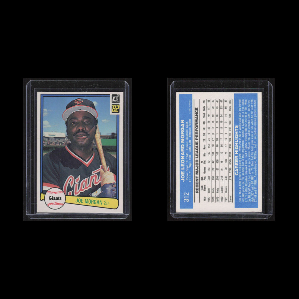 Joe Morgan #312 1982 Donruss San Francisco Giants Baseball Card MLB NM