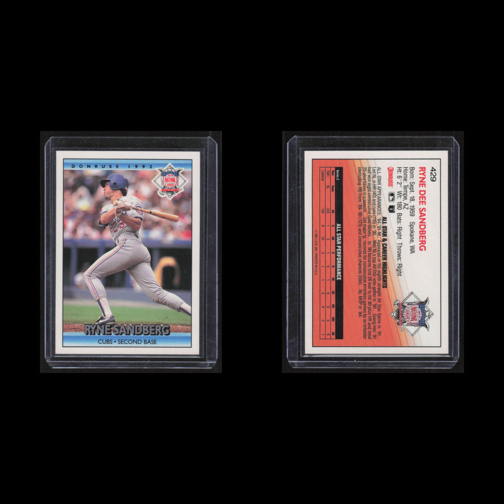 Ryne Sandberg #429 1992 Donruss Chicago Cubs Baseball Card MLB NM