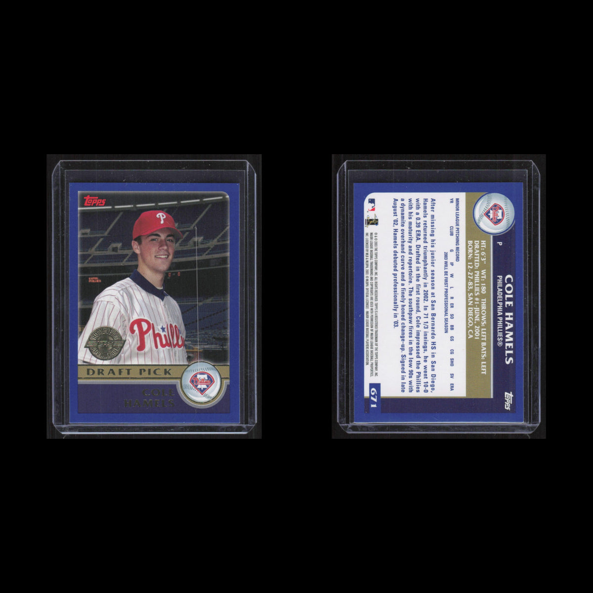 Cole Hamels Rookie #671 2003 Topps Home Field Advantage Philadelphia Phillies NM
