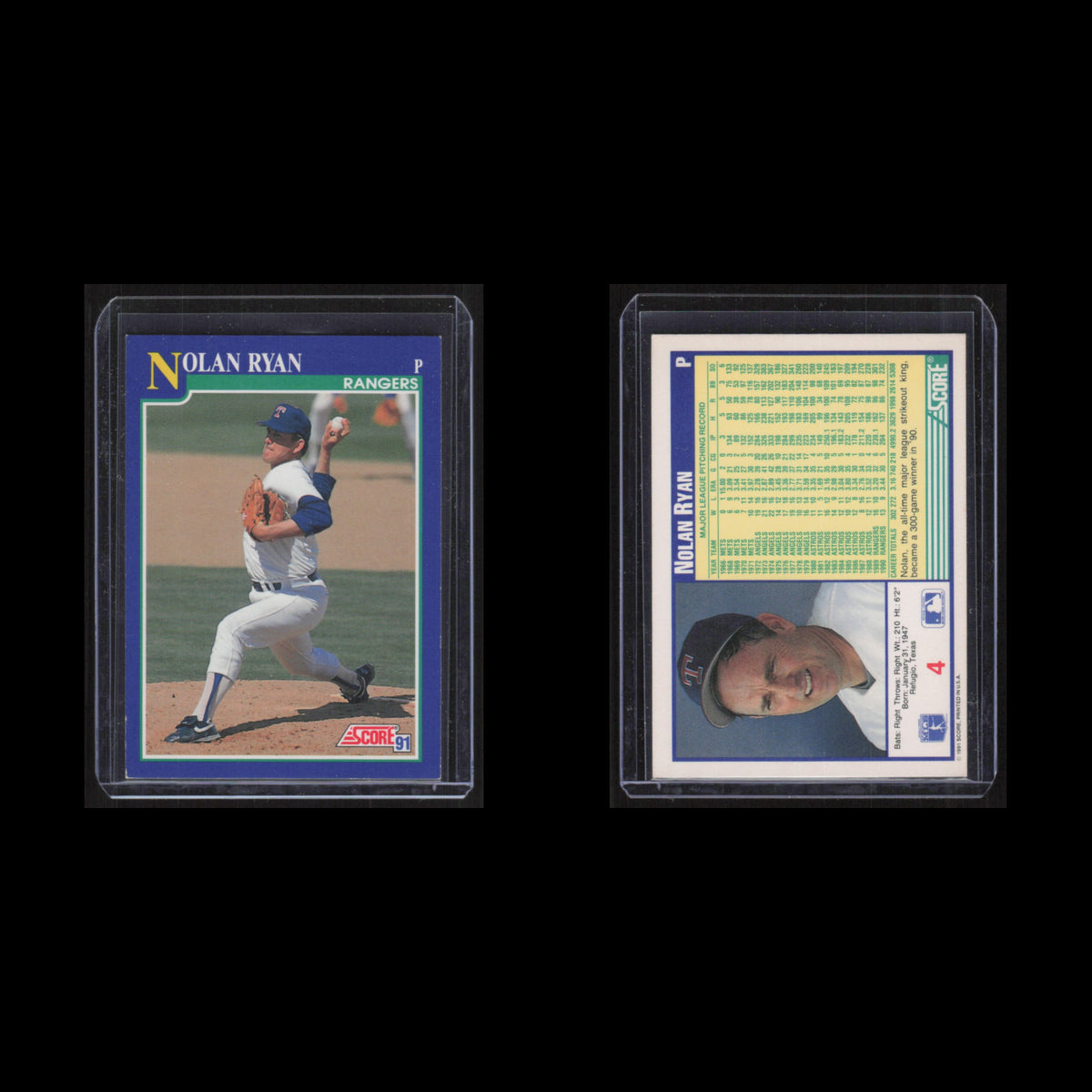 Nolan Ryan #4 1991 Score Texas Rangers Baseball Card MLB NM