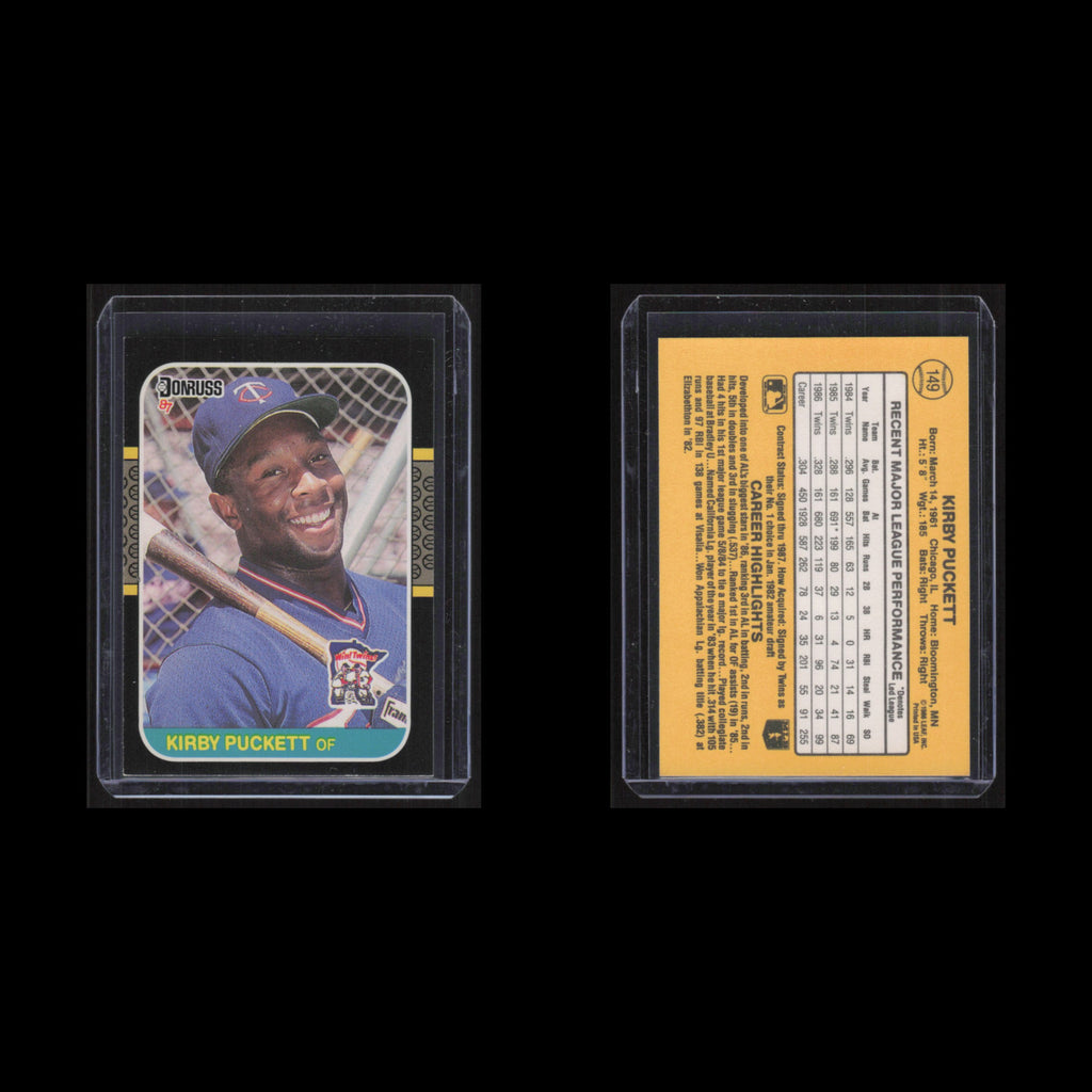 Kirby Puckett #149 1987 Donruss Minnesota Twins Baseball Card MLB NM