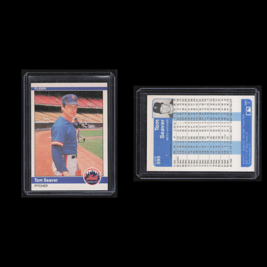 Tom Seaver #595 1984 Fleer New York Mets Baseball Card MLB NM