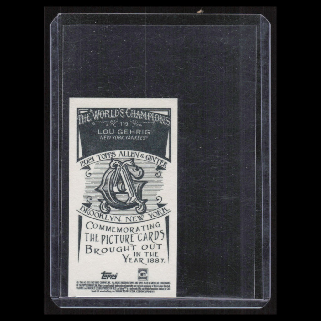 Lou Gehrig #118 2021 Topps Allen and Ginter New York Yankees Baseball Card MLB