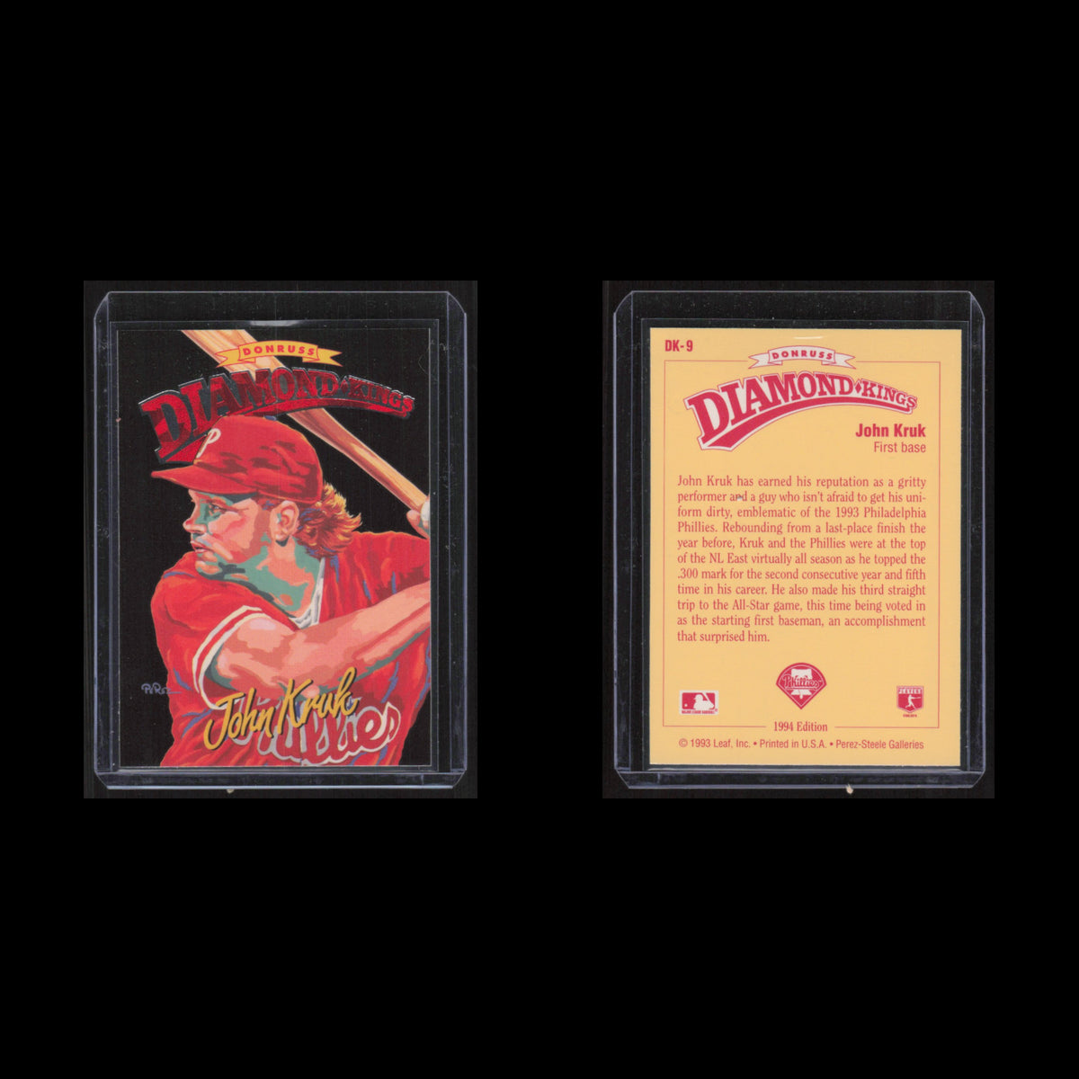 John Kruk #DK-9 1994 Donruss Diamond Kings Philadelphia Phillies Baseball Card