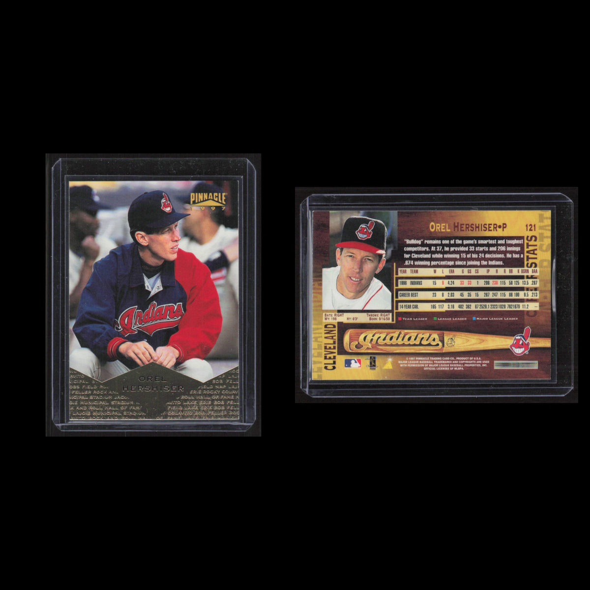 Orel Hershiser #121 1997 Pinnacle Cleveland Indians Baseball Card MLB NM