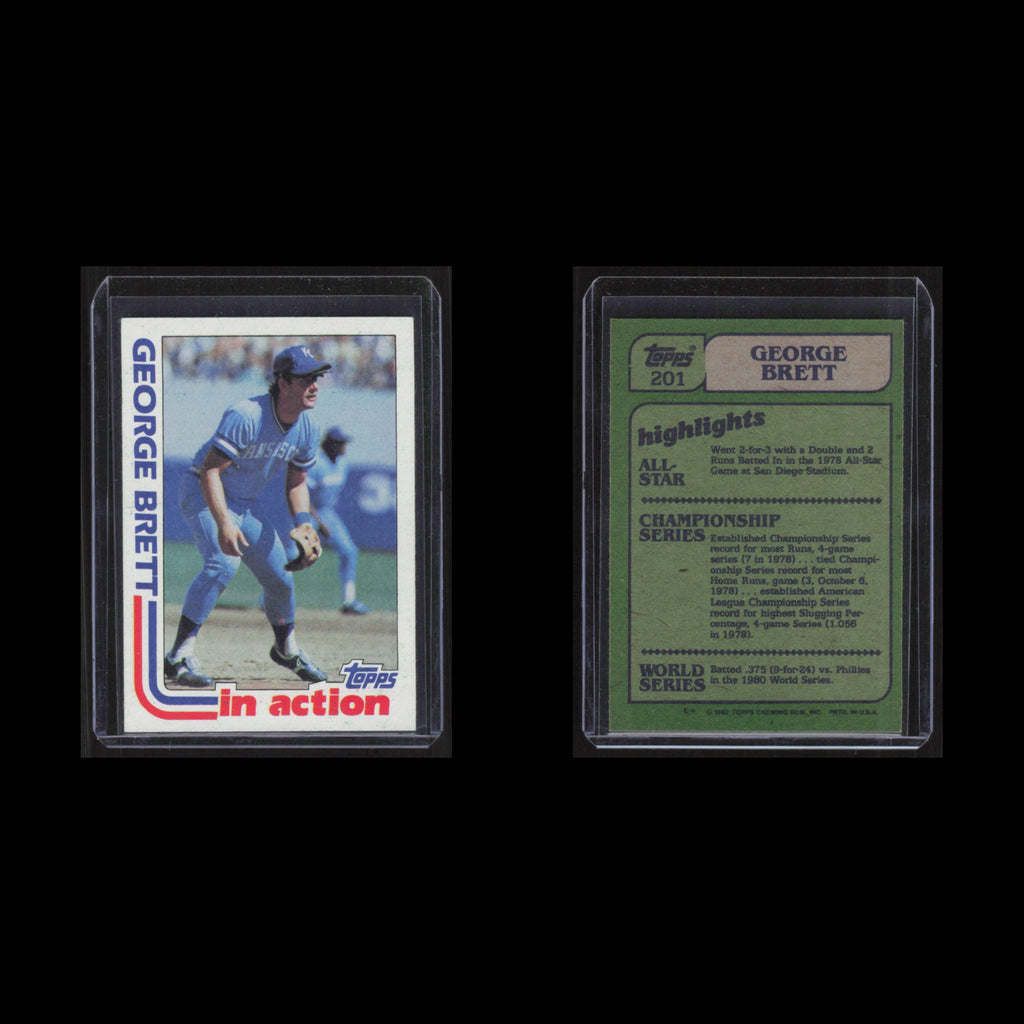 George Brett #201 1982 Topps Kansas City Royals Baseball Card MLB NM