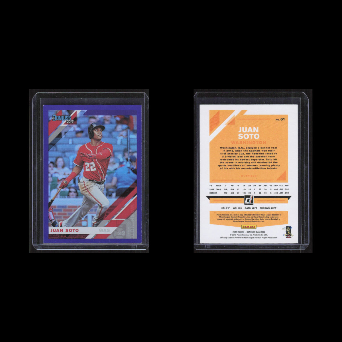 Juan Soto #61 2019 Donruss Washington Nationals Baseball Card MLB NM