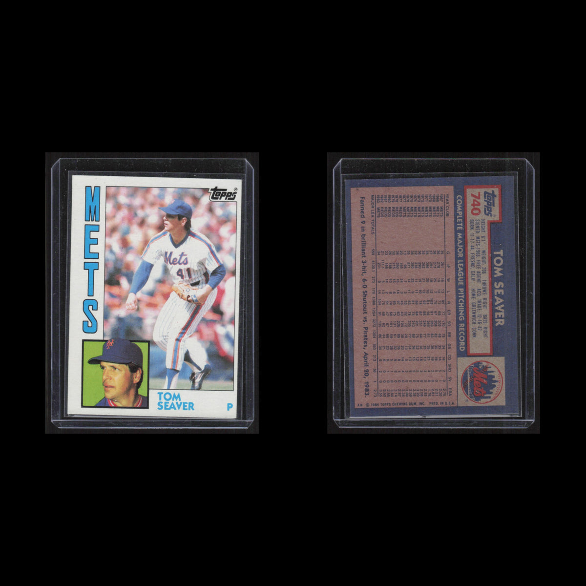 Tom Seaver #740 1984 Topps New York Mets Baseball Card MLB NM