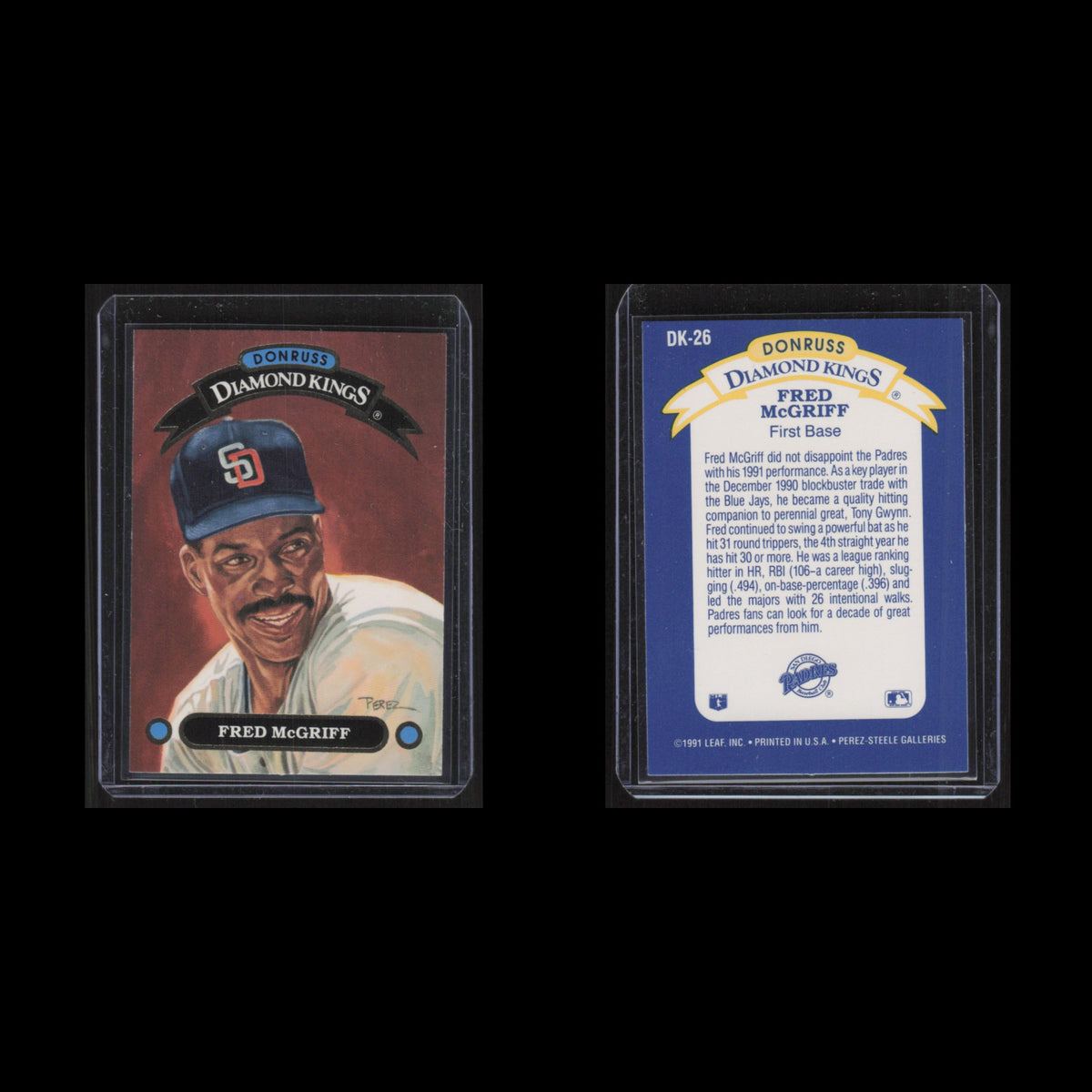 Fred McGriff #DK-26 1992 Donruss Diamond Kings San Diego Padres Baseball Card NM