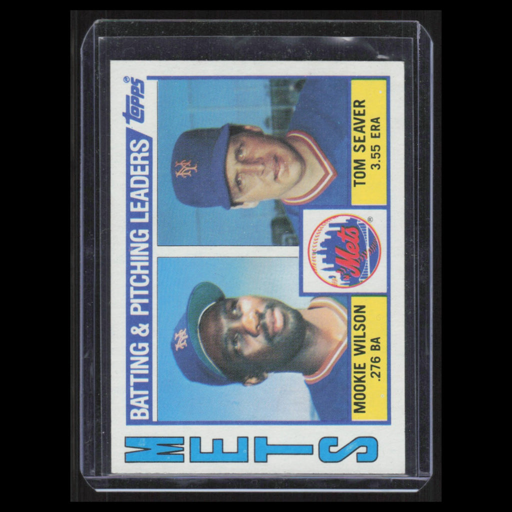 Tom Seaver Mookie Wilson #246 1984 Topps New York Mets Baseball Card MLB NM