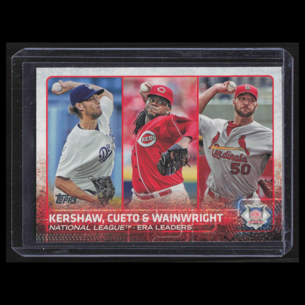 Clayton Kershaw Cueto Wainwright #61 2015 Topps ERA Leaders Baseball Card MLB NM