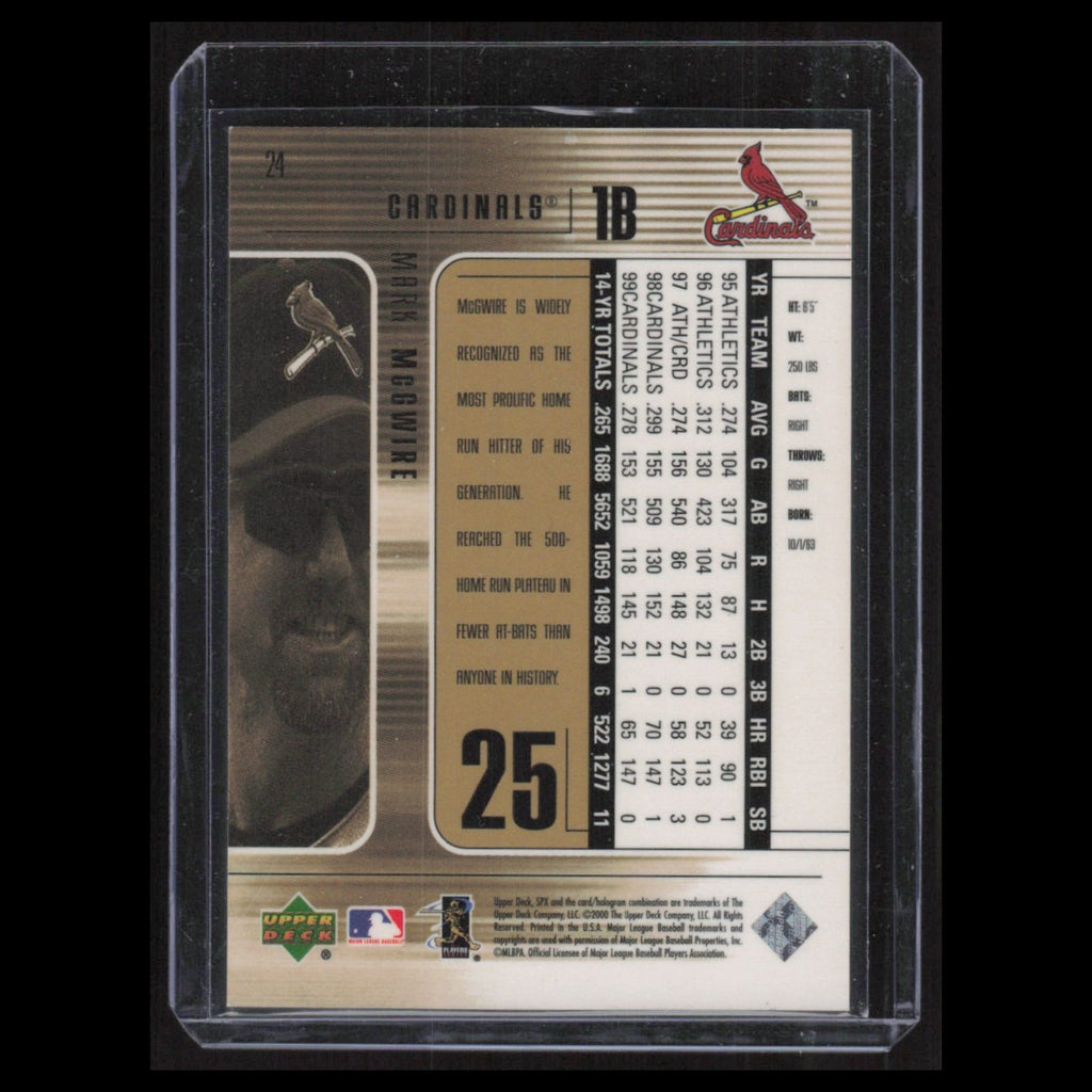 Mark McGwire #24 2000 SPx St. Louis Cardinals Baseball Card MLB NM