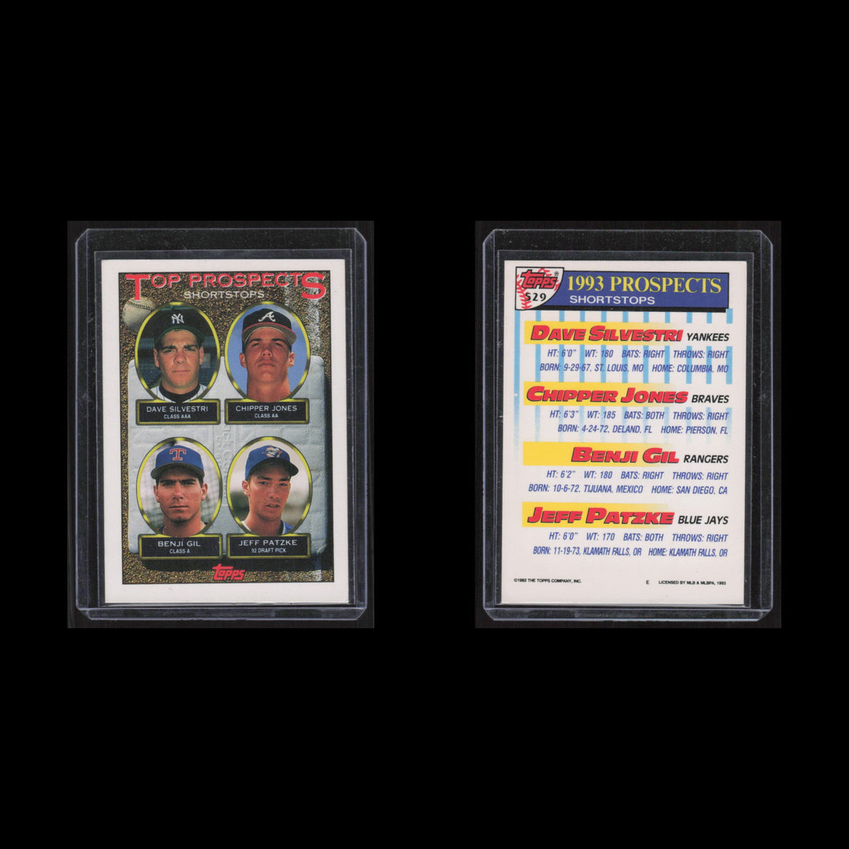 Dave Silvestri/Chipper Jones/Benji Gil/Jeff Patzke #529 1993 Topps Top Prospects