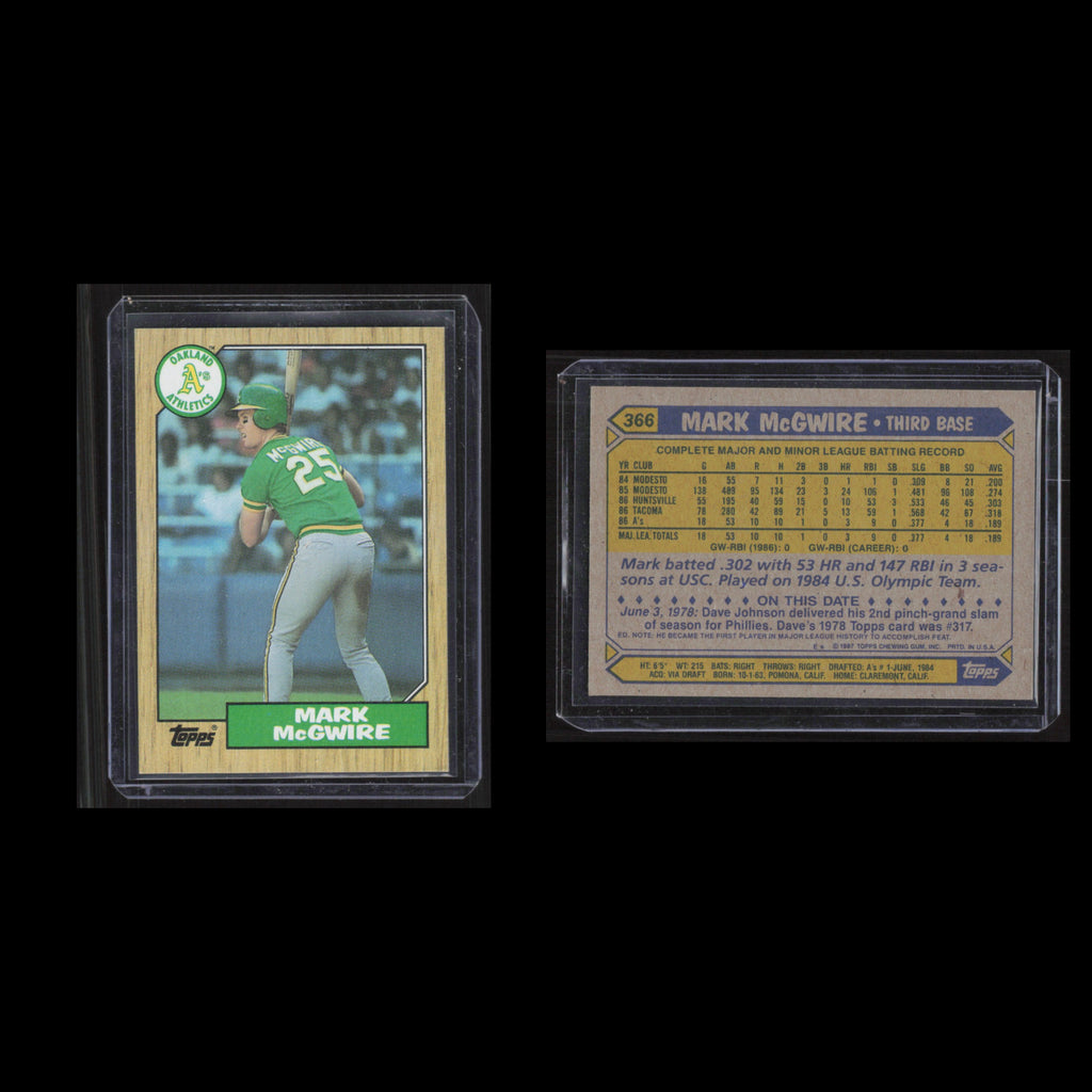 Mark McGwire #366 1987 Topps Oakland Athletics Baseball Card MLB NM