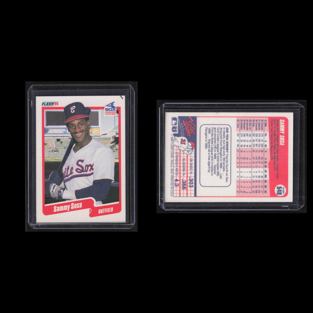 Sammy Sosa Rookie #548 1990 Fleer Chicago White Sox Baseball Card MLB NM