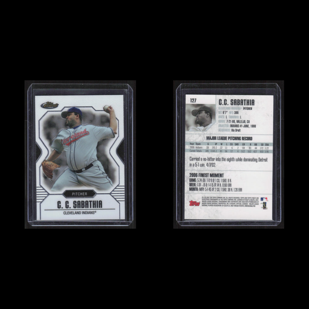 CC Sabathia #127 2007 Finest Cleveland Indians Baseball Card MLB NM