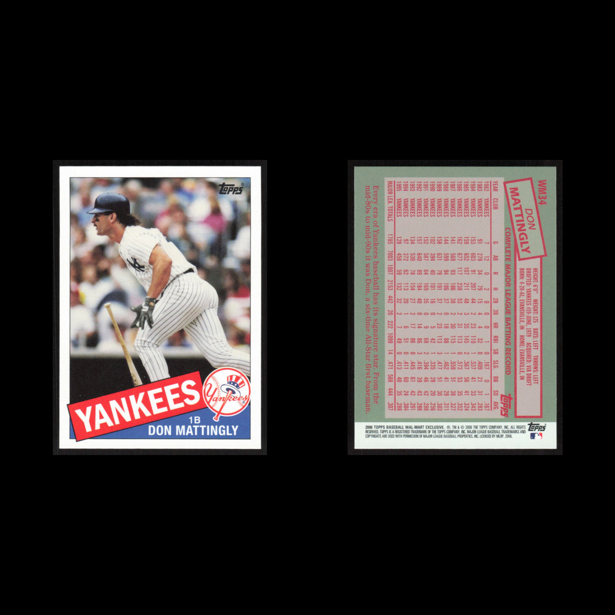 Don Mattingly #WM34 2006 Topps New York Yankees Baseball Card MLB