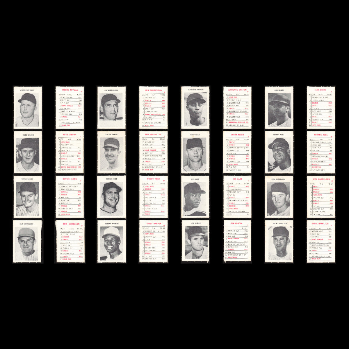1969 Milton Bradley Lot 259 Vintage Baseball Cards EX+ MLB Set Stargell Pinson