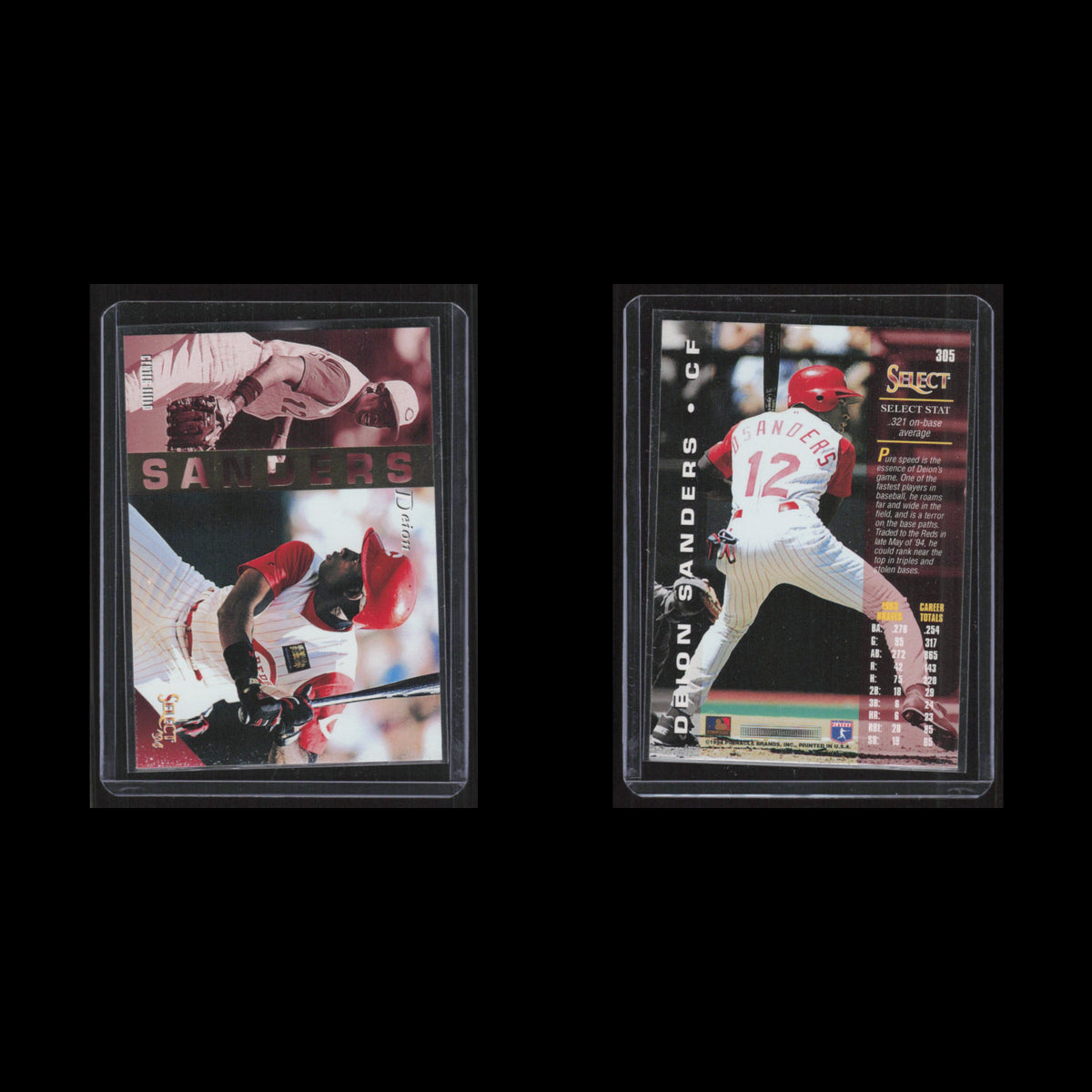 Deion Sanders #305 1994 Select Cincinnati Reds Baseball Card MLB NM