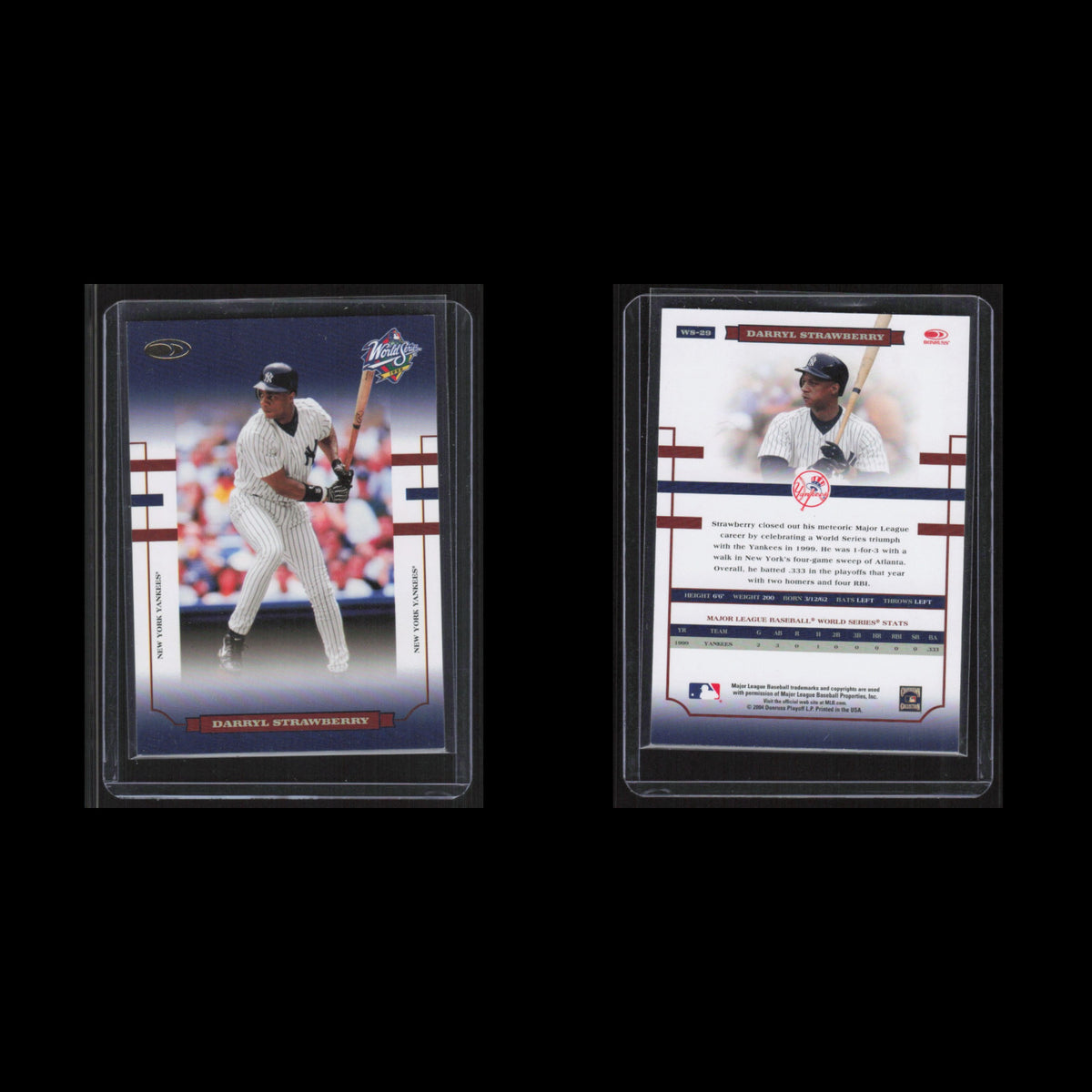 Darryl Strawberry #WS-29 2004 Donruss World Series Blue New York Yankees Card NM