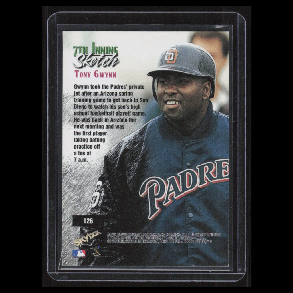 Tony Gwynn #126 1998 Skybox 7th Inning Sketch San Diego Padres Baseball Card MLB