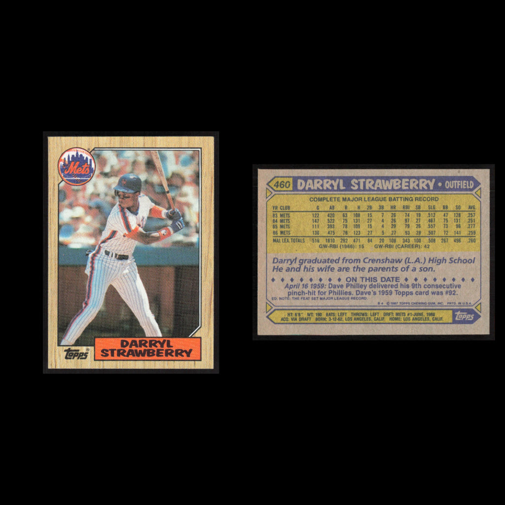 Darryl Strawberry Lot 21 Baseball Cards 1987 Topps New York Mets Set Collection