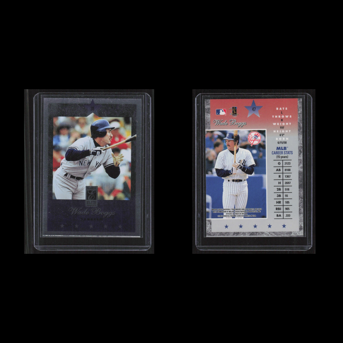 Wade Boggs #47 1997 Donruss Elite New York Yankees Baseball Card MLB NM