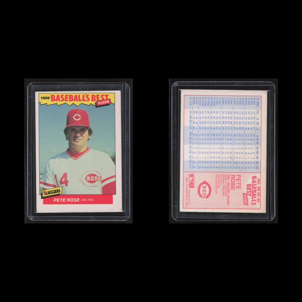 Pete Rose #29 1986 Fleer Baseball Best Sluggers Cincinnati Reds Baseball Card NM
