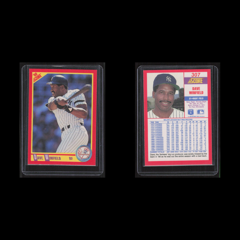 Dave Winfield #307 1990 Score New York Yankees Baseball Card MLB NM