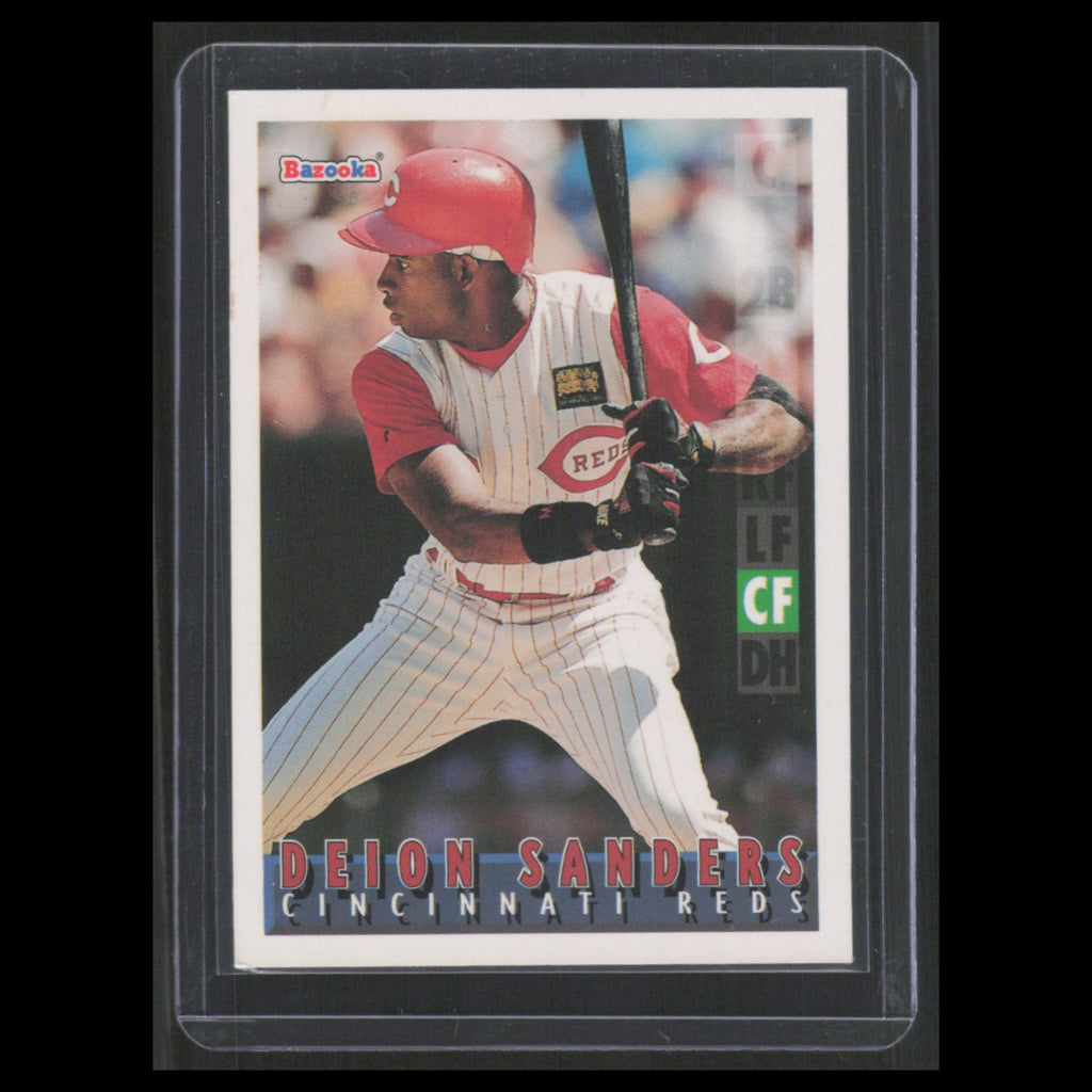 Deion Sanders #115 1995 Bazooka Cincinnati Reds Baseball Card MLB NM