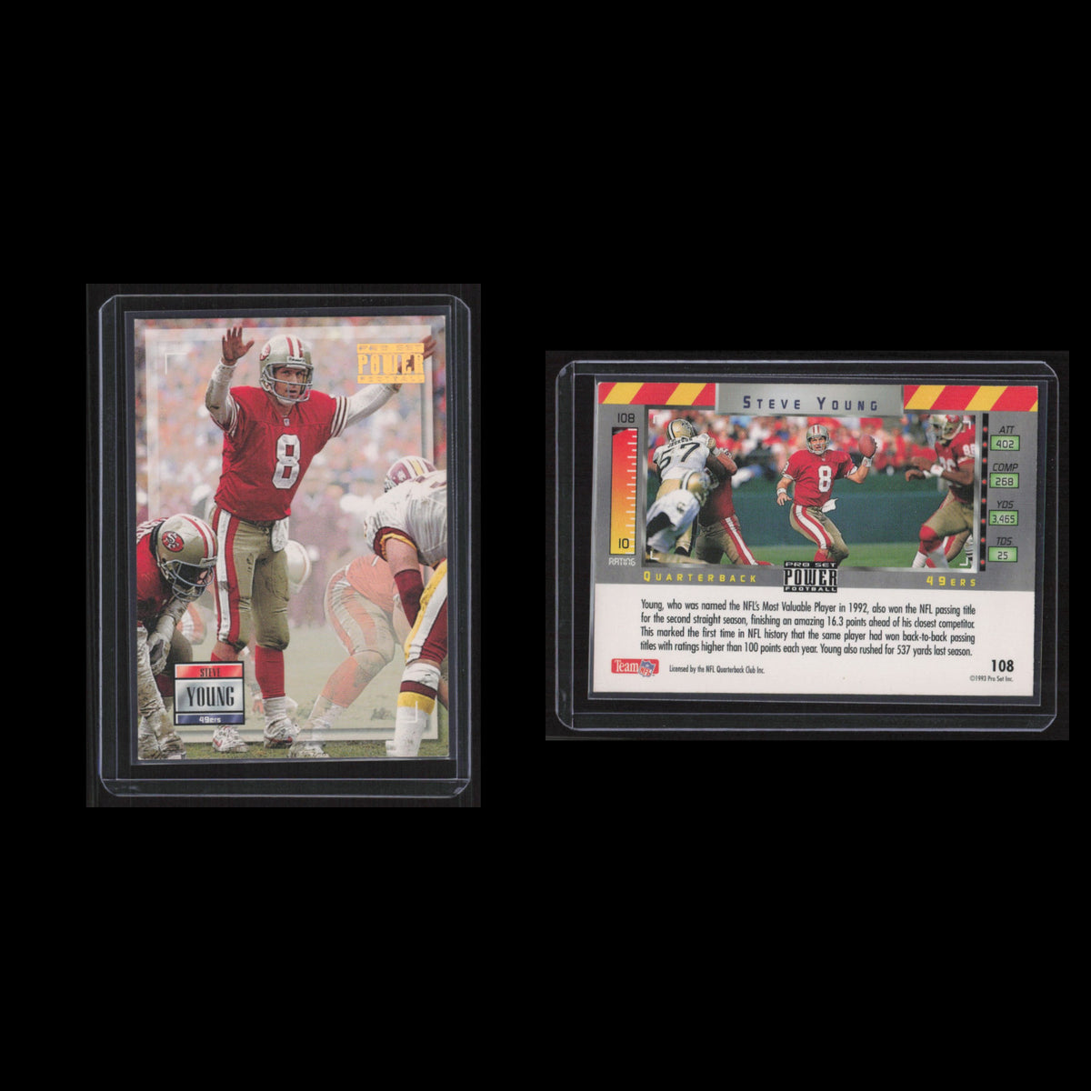 Steve Young #108 1993 Pro Set Power San Francisco 49ers Football Card NFL NM