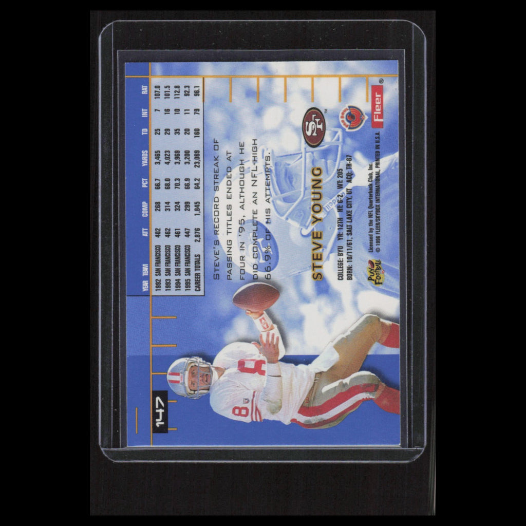 Steve Young #147 1996 Fleer San Francisco 49ers Football Card NFL NM