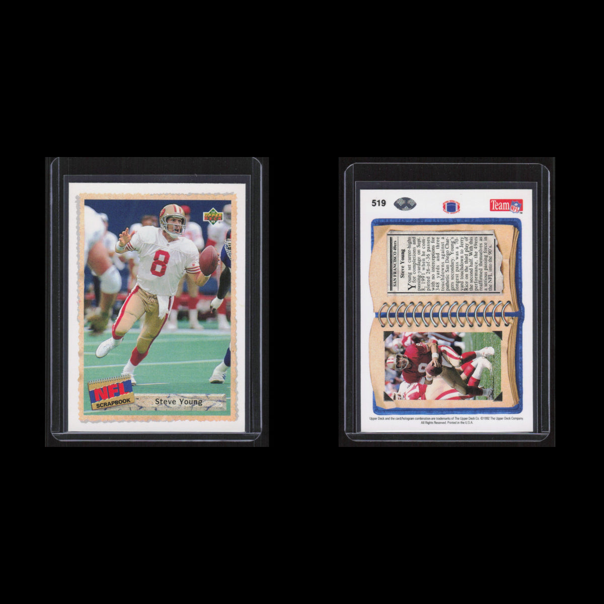 Steve Young #519 1992 Upper Deck San Francisco 49ers Football Card NFL NM