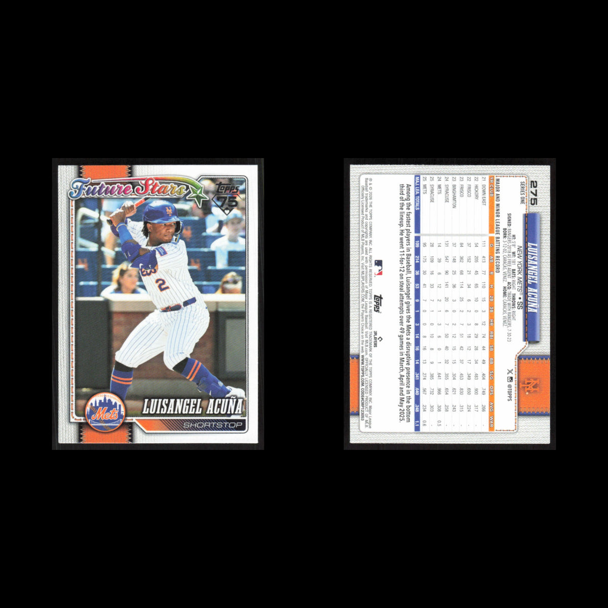 Luisangel Acuna #275 2026 Topps New York Mets Baseball Card MLB NM