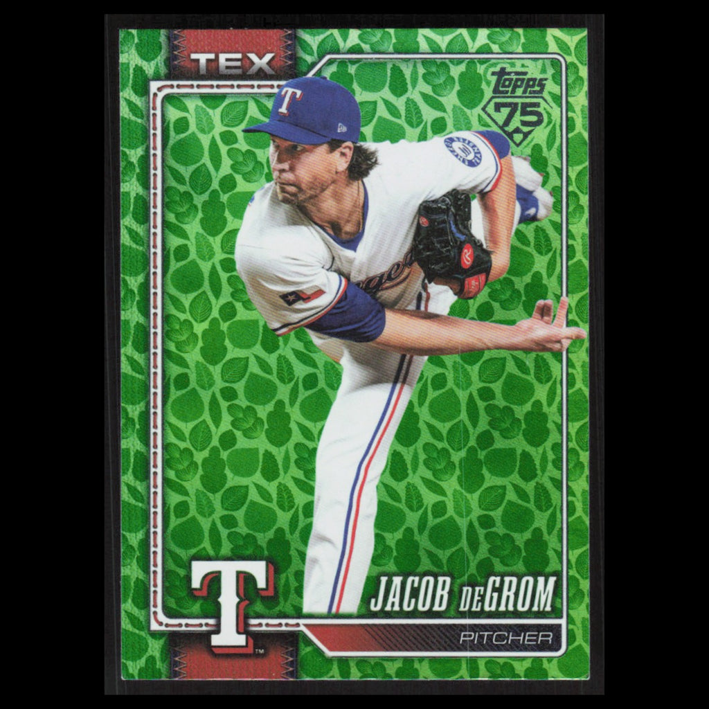 Jacob deGrom #99 2026 Topps Green Foil Texas Rangers Baseball Card MLB NM