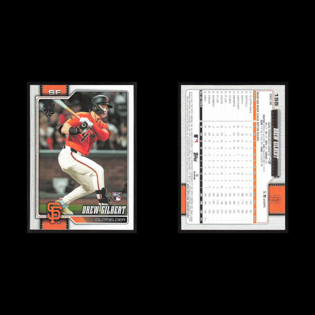 Drew Gilbert Rookie #155 2026 Topps San Francisco Giants Baseball Card MLB NM