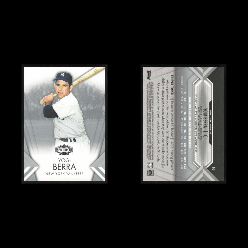 Yogi Berra #60 2012 Topps Triple Threads New York Yankees Baseball Card MLB NM