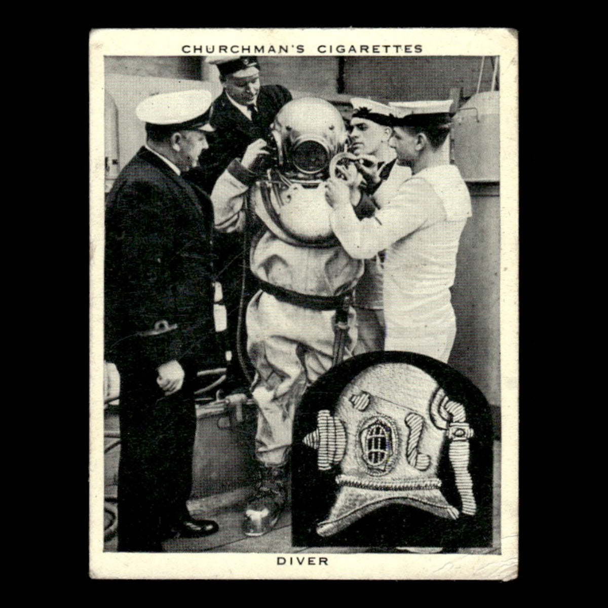 Diver #36 1937 Churchman Tobacco Card The Navy At Work VG